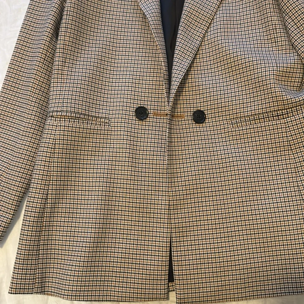 Anine Bing Brown Checkered Blazer - Picture 6 of 11